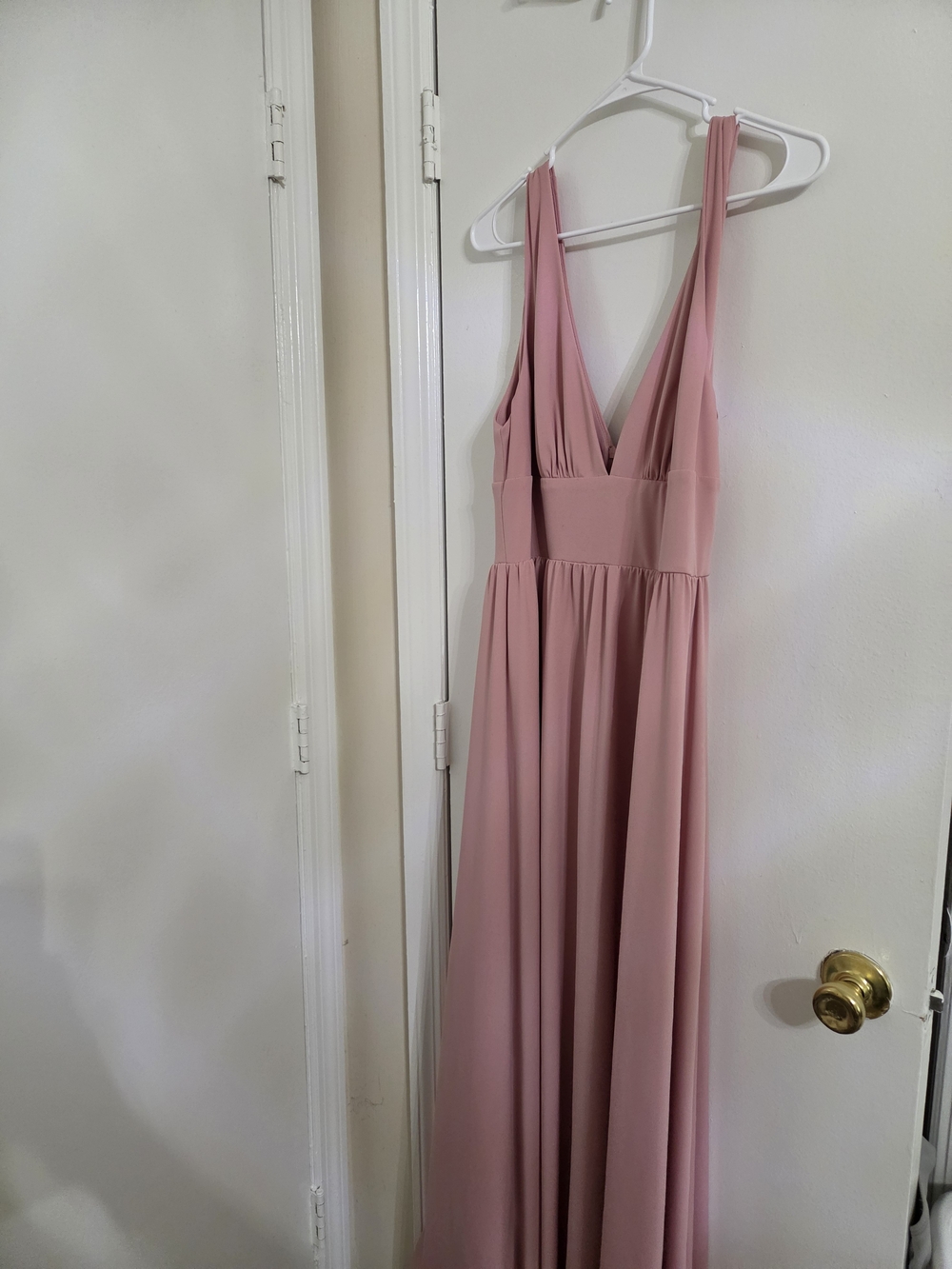 SHEIN Rose Pink Plunging V-Neck Maxi Dress